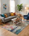Chromatic Oasis Collection Area Rug -  Azure Rectangle Beige  lifestyle 19