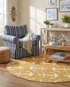 Seaside Haven Rugs Collection Area Rug - Sapphire (Yellow) Round Yellow  lifestyle 38