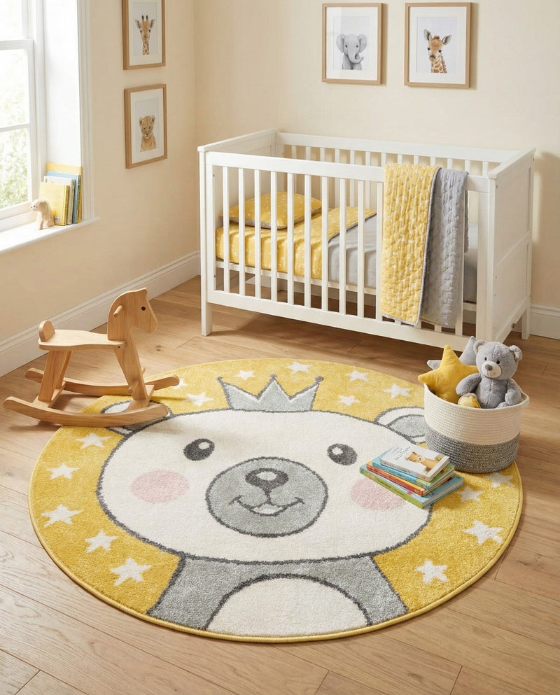 Wonder Tykes Collection Area Rug -  Enchant Round Yellow  lifestyle 5