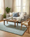Cozy Comfort Shag Collection Area Rug - Haven (Sage Green) Rectangle Sage Green  lifestyle 9