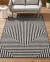 Urban Terrace Collection Area Rug -  Astoria (Black and White) Rectangle Black and White  lifestyle 24