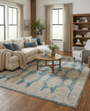 Seville Stripes Collection Area Rug -  Granada (Blue) Rectangle Blue  lifestyle 6