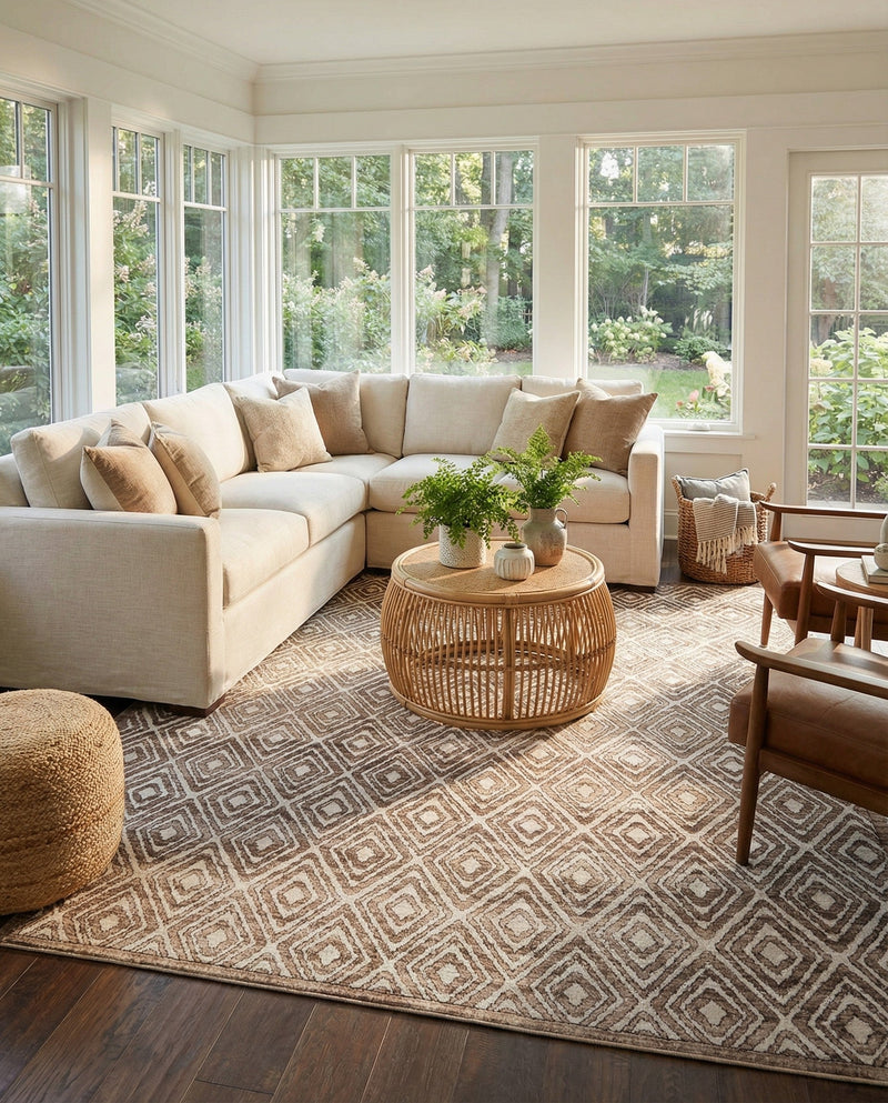 Sanctuary Retreat Collection Area Rug -  Oasis Rectangle Chocolate Brown  lifestyle 29
