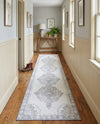 Heritage Elegance Collection Area Rug -  Winterthur (white Gray) Runner white Gray  lifestyle 62