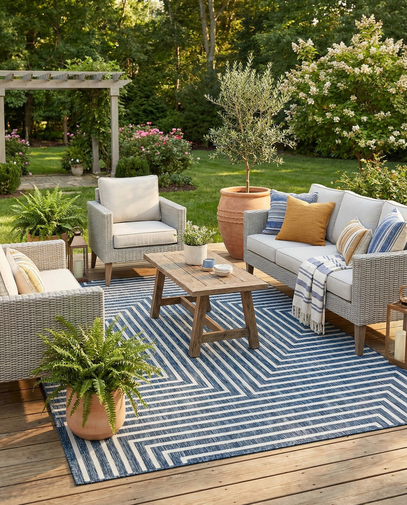 Urban Terrace Collection Area Rug -  Astoria (Blue) Rectangle Blue  lifestyle 10