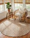 Garden Lattice Charm Collection Area Rug -  Pergola (Beige) Round Beige  lifestyle 45
