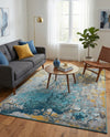 Urban Terrace Collection Area Rug -  Lanai Rectangle Gradient Blue  lifestyle 19