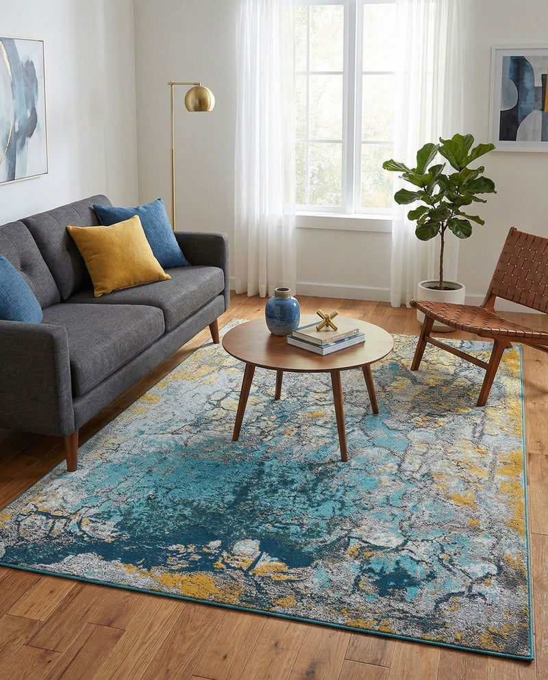 Urban Terrace Collection Area Rug -  Lanai Rectangle Gradient Blue  lifestyle 19