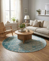 Metro Heights Collection Area Rug -  Midtown Round Teal  lifestyle 44