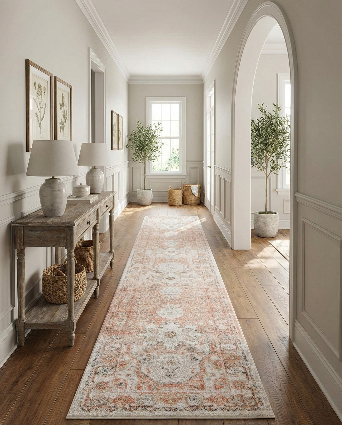 Parisian Elegance Collection Area Rug - Versailles (Rose Pink) Runner Rose Pink  lifestyle 96