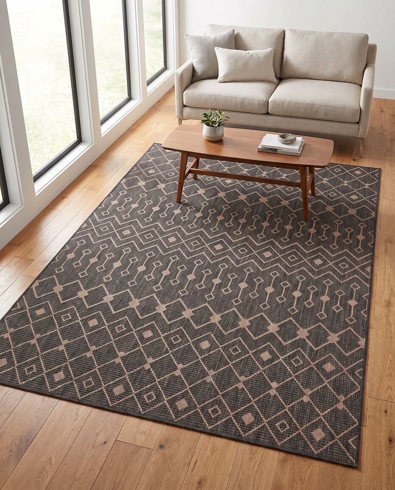 Savannah Pergola Collection Area Rug -  Pergola (Charcoal Gray) Rectangle Charcoal Gray  lifestyle 31