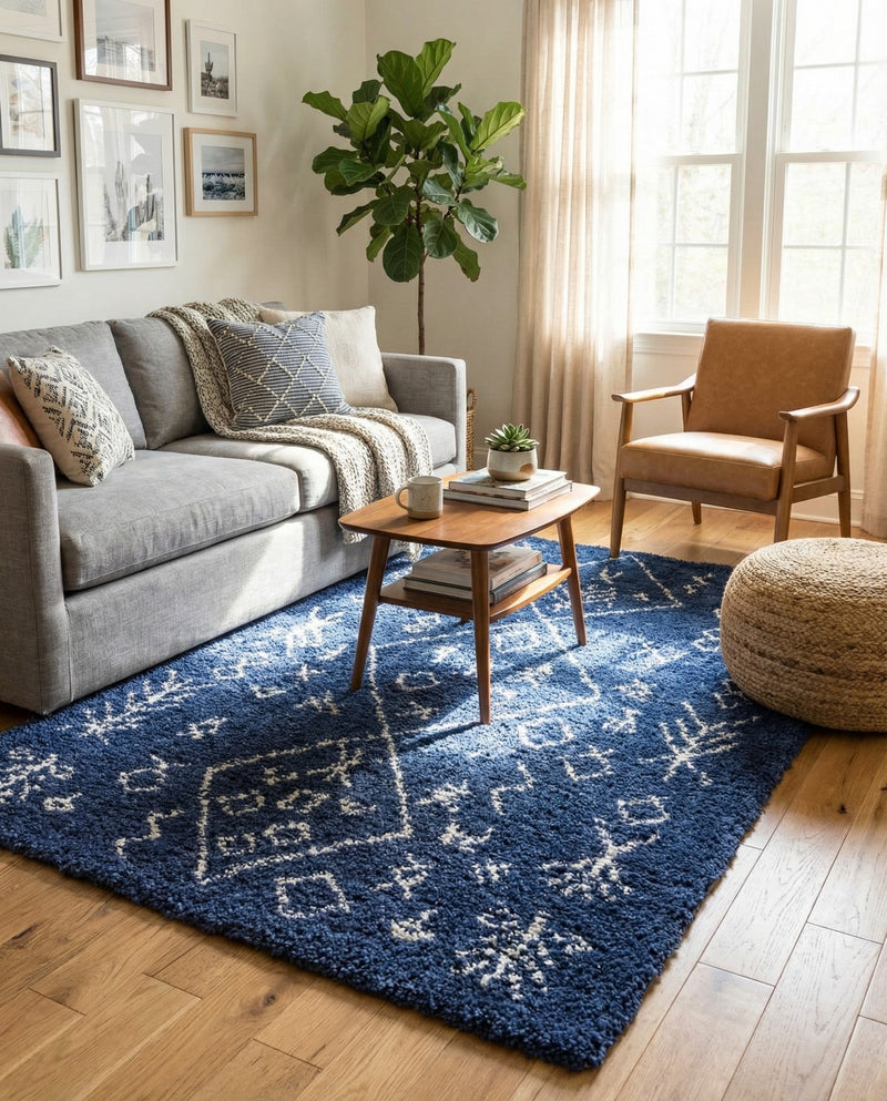 Casablanca Comfort Collection Area Rug - Sahara Rectangle Navy Blue  lifestyle 15