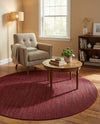 Soho Elegance Collection Area Rug - Chelsea (Burgundy) Round Burgundy  lifestyle 30