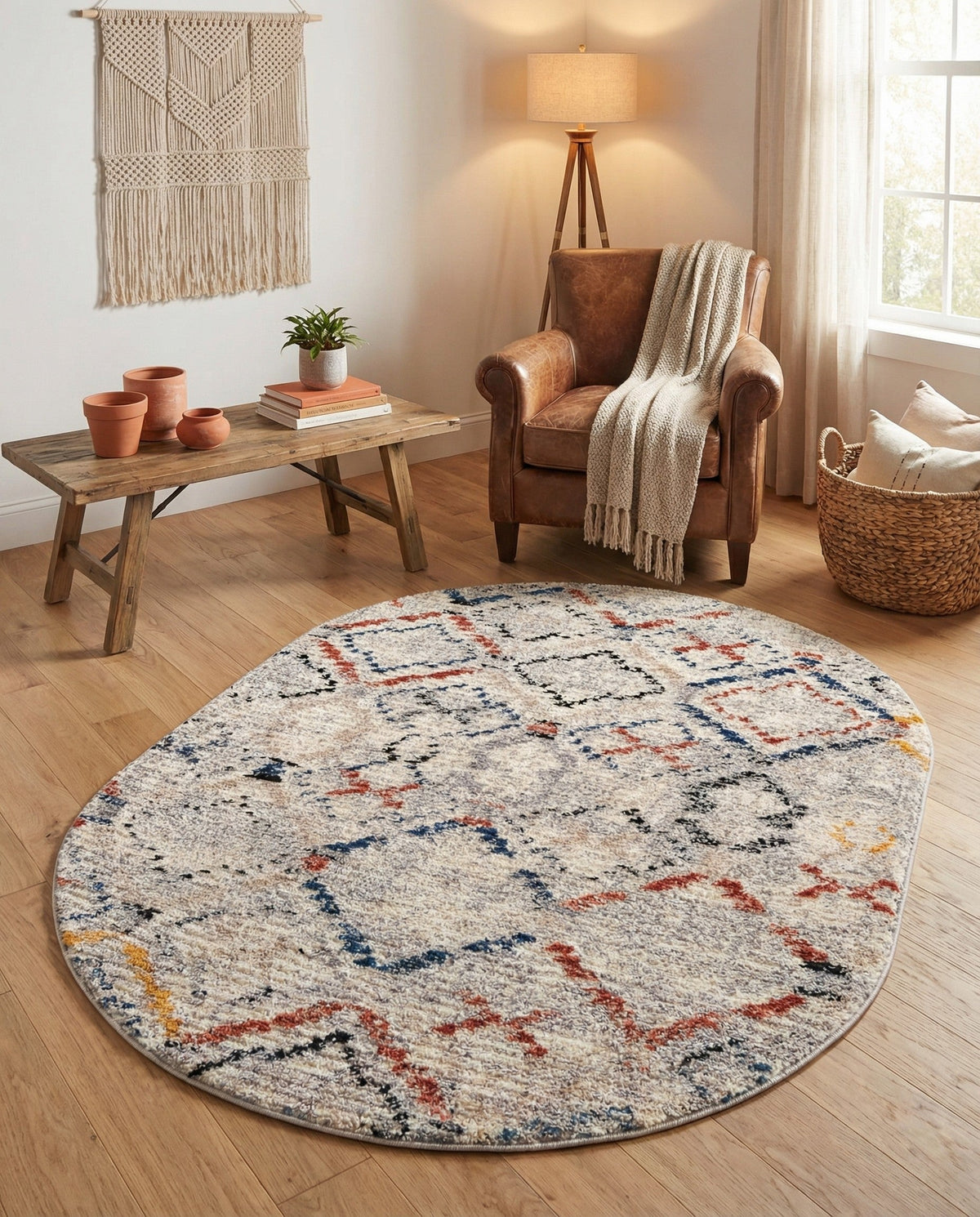 Santa Fe Trails Collection Area Rug - Canyon Oval Multi  lifestyle 103