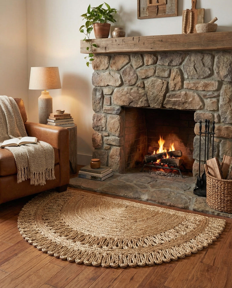 Woven Seaside Jute Collection Area Rug - Seaside Hearth Natural  lifestyle 16