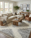 Tranquil Tides Shag Collection Area Rug -  Azure Rectangle White  lifestyle 27
