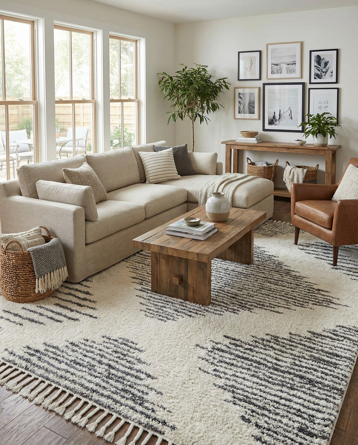 Tranquil Tides Shag Collection Area Rug -  Azure Rectangle White  lifestyle 27