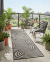 Urban Terrace Collection Area Rug -  Uptown Runner Black and White  lifestyle 73
