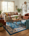 Casablanca Tapestry Collection Area Rug -  Marrakech (Egyptian Blue) Square Egyptian Blue  lifestyle 52