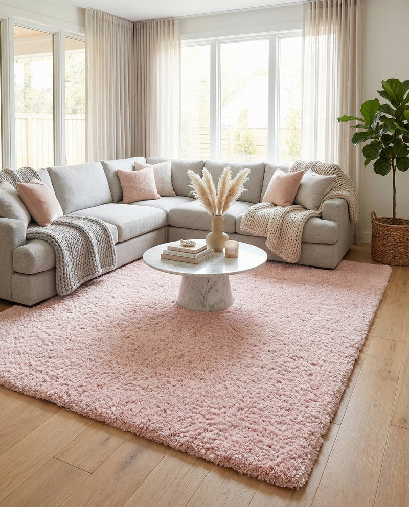 Eternal Plush Oasis Collection Area Rug -  Tranquility (Pink Lace) Rectangle Pink Lace  lifestyle 8
