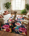 Seaside Blooms Collection Area Rug -  Versailles Rectangle Multi  lifestyle 48