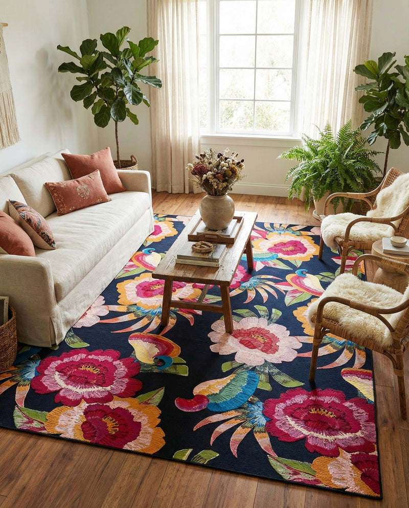 Seaside Blooms Collection Area Rug -  Versailles Rectangle Multi  lifestyle 48
