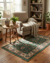 Casablanca Tapestry Collection Area Rug -  Marrakech (Emerald Green) Rectangle Emerald Green  lifestyle 13