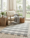 Sustainable Grid Indoor-Outdoor Oasis Collection Area Rug - Savannah Rectangle Gray  lifestyle 62