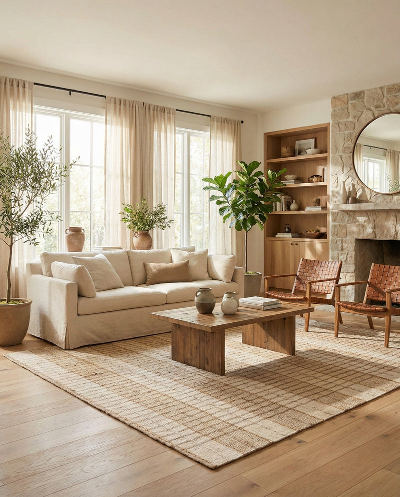 Sequoia Handwoven Jute Collection Area Rug - Charleston Square Ivory  lifestyle 37