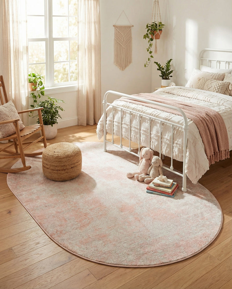 Luminara Sands Collection Area Rug - Elysium (Carnation Pink) Oval Carnation Pink  lifestyle 89