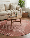 Urban Terrace Collection Area Rug -  Chelsea (Rust Red) Round Rust Red  lifestyle 16