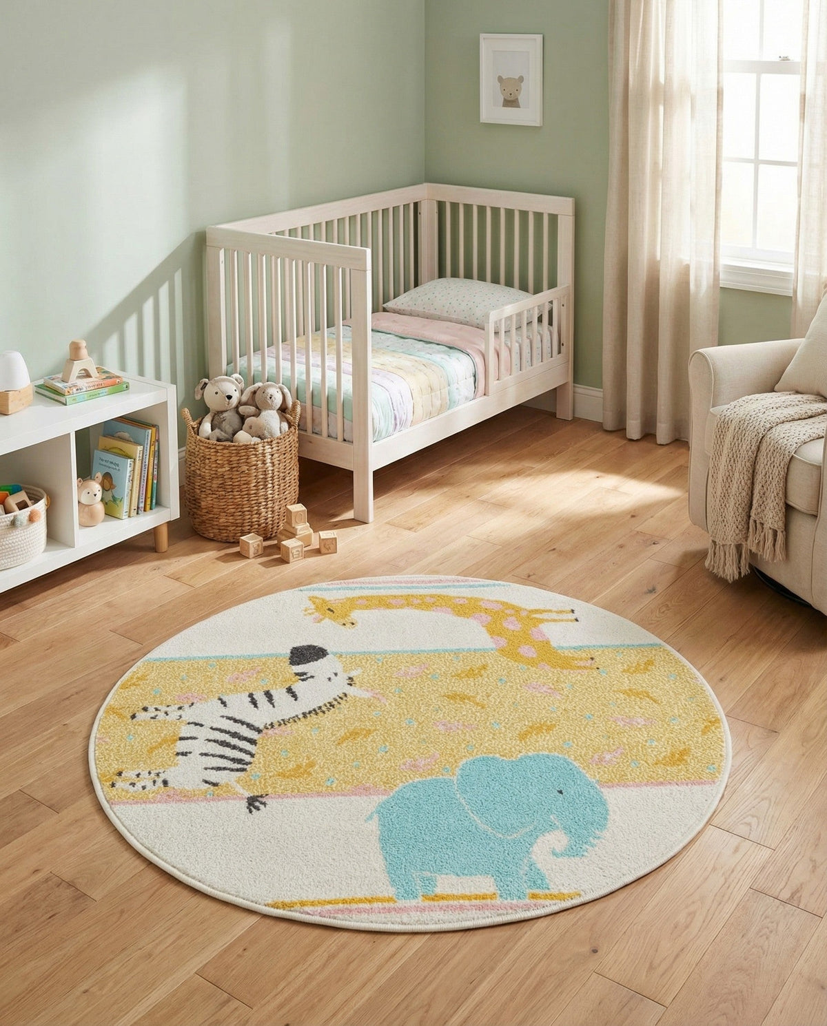 Wonder Tykes Collection Area Rug -  Wonderland Round Ivory  lifestyle 41