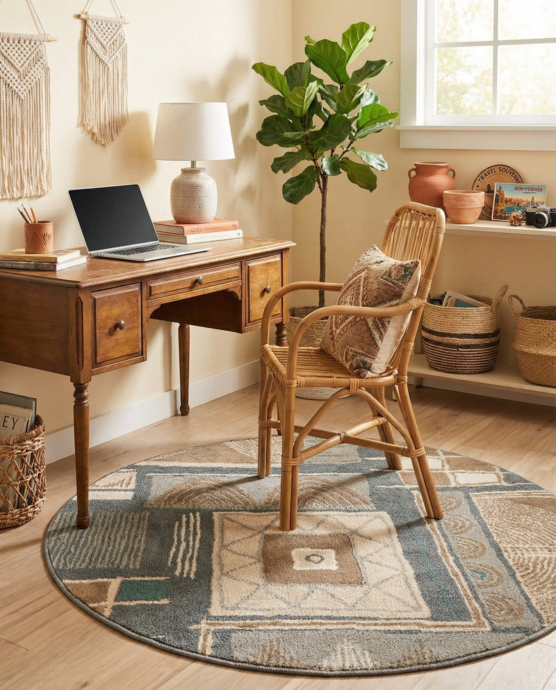 Savannah Sojourn Collection Area Rug -  Tsavo Round Multi  lifestyle 65