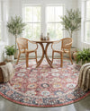 Heritage Elegance Collection Area Rug -  Gatchina Round Vintage Red  lifestyle 69