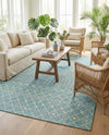 Savannah Pergola Collection Area Rug -  Pergola (Aqua) Rectangle Aqua  lifestyle 6