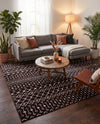 Marrakech Lattice Collection Area Rug - Medina (Black) Square Black  lifestyle 56