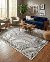 Patio Heritage Collection Area Rug -  Asheville Rectangle White and Black  lifestyle 8