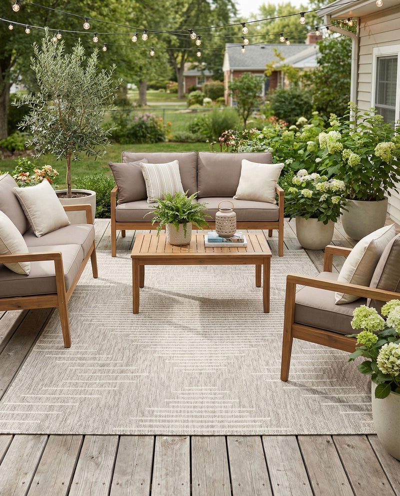 Urban Terrace Collection Area Rug -  Chelsea (Gray) Rectangle Gray  lifestyle 13