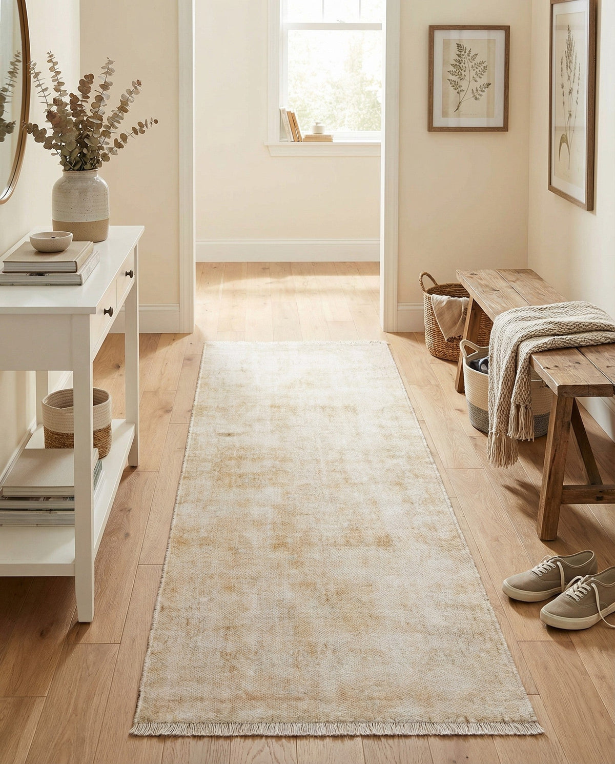 Bazaar Chic Collection Area Rug -  Agadir Runner Ivory  lifestyle 48