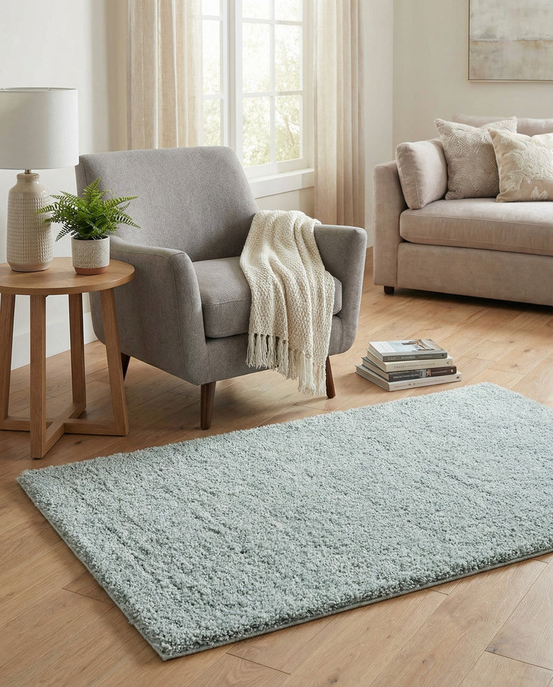 Cozy Comfort Shag Collection Area Rug - Haven (Sage Green) Rectangle Sage Green  lifestyle 10