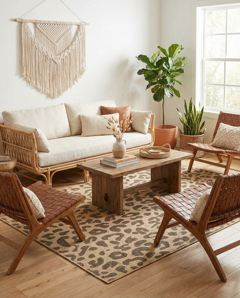 Sahara Sands Collection Area Rug -  Buto Rectangle Natural  lifestyle 8