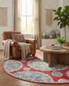 Arcadia Rugs Collection Area Rug -  Atlantis (Red) Round Red  lifestyle 50