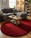 Plush Oasis Collection Area Rug - Serenity (Cherry Red) Oval Cherry Red  lifestyle 32