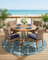 Seaside Haven Rugs Collection Area Rug - Sapphire (Teal) Round Teal  lifestyle 31