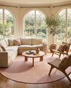Seaside Serenity Collection Area Rug - Veranda (Whisper Pink) Round Whisper Pink  lifestyle 37