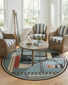 Seaside Haven Rugs Collection Area Rug -  Anchorage Round Blue  lifestyle 75
