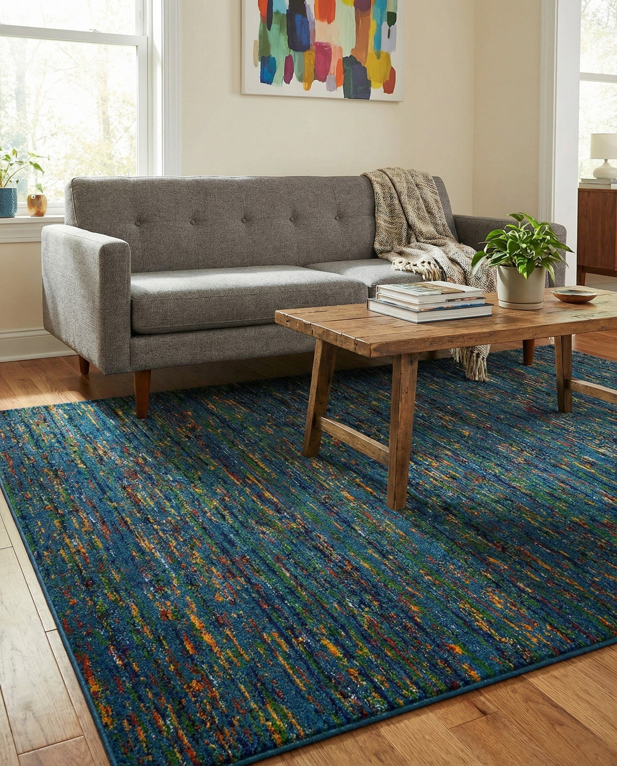 Caribbean Cove Collection Area Rug -  Lucia Rectangle Navy Blue  lifestyle 18