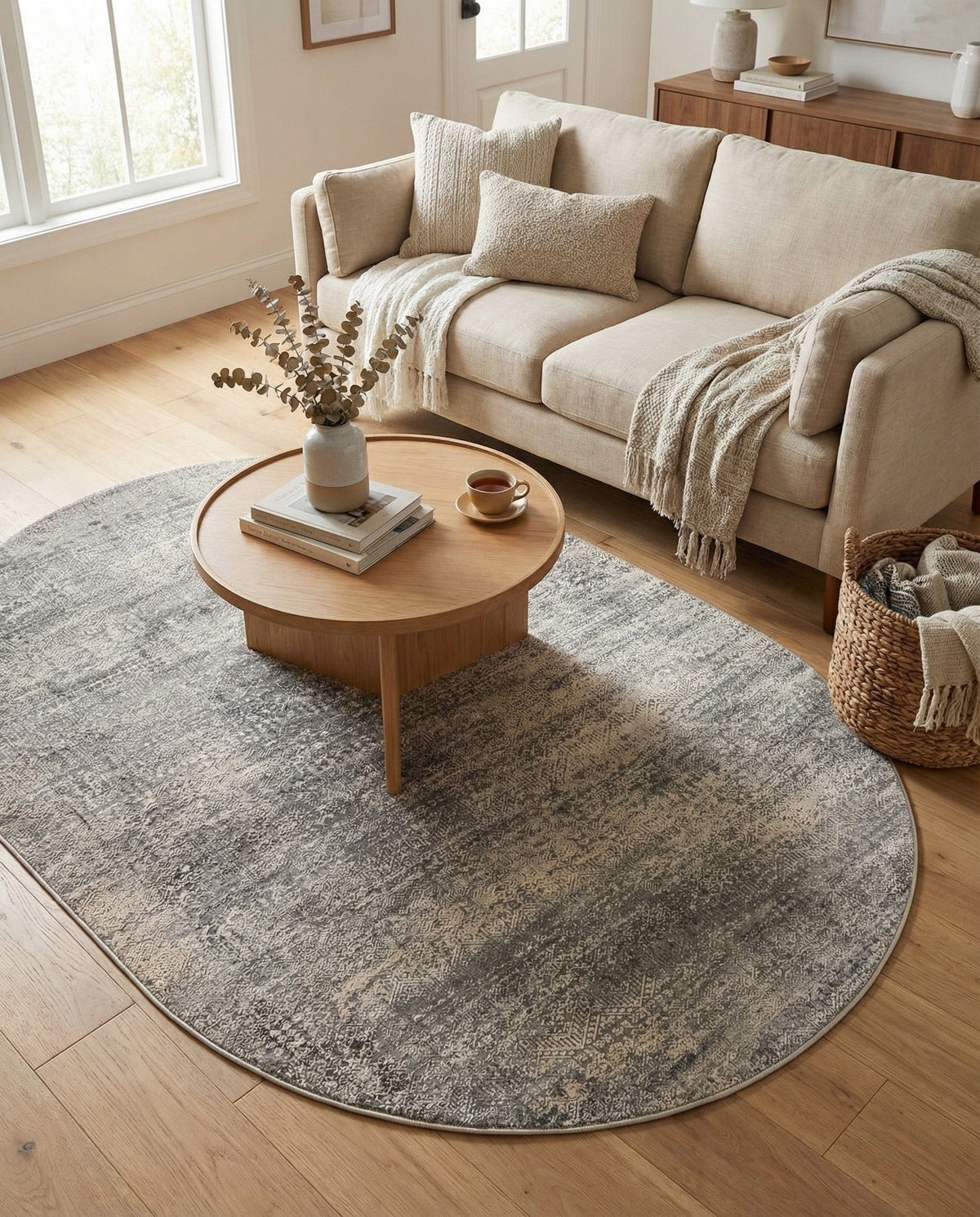 Bloomsbury Elegance Collection Area Rug -  Pimlico Oval Gray  lifestyle 148