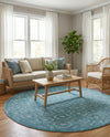 Garden Lattice Charm Collection Area Rug - Arbor (Aqua) Round Aqua  lifestyle 45