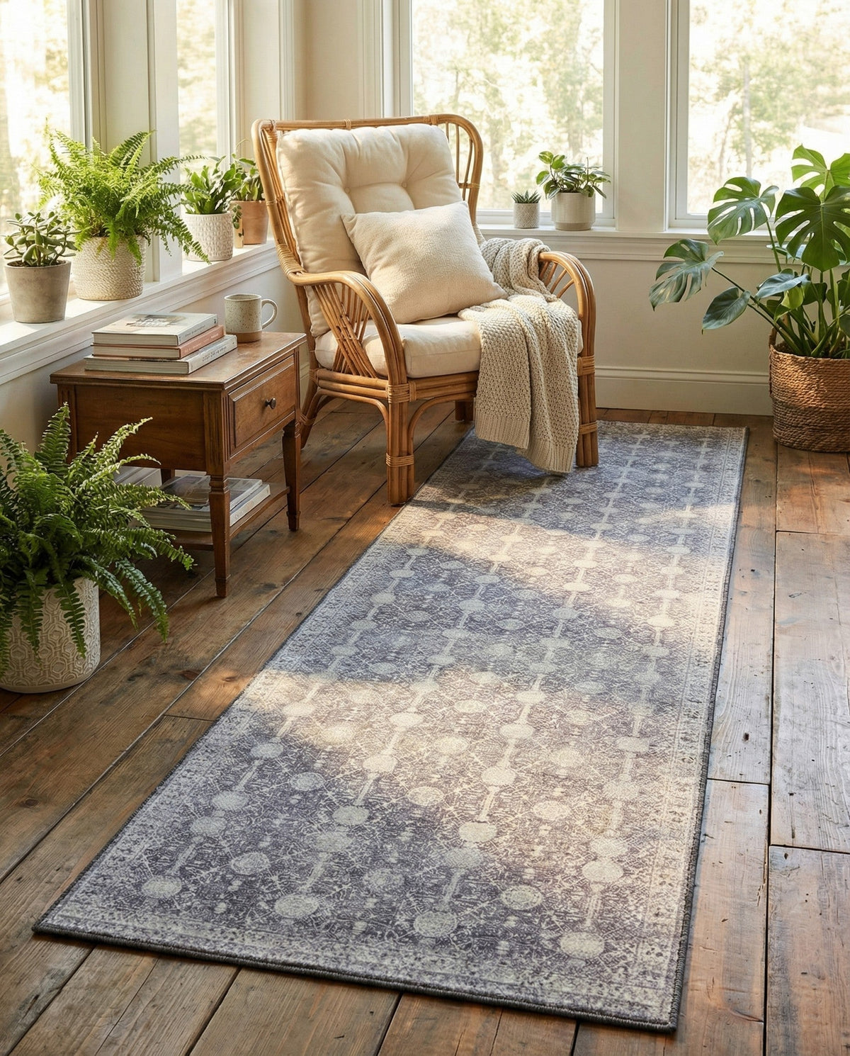 Heritage Elegance Collection Area Rug -  Chatsworth Runner Gray  lifestyle 92